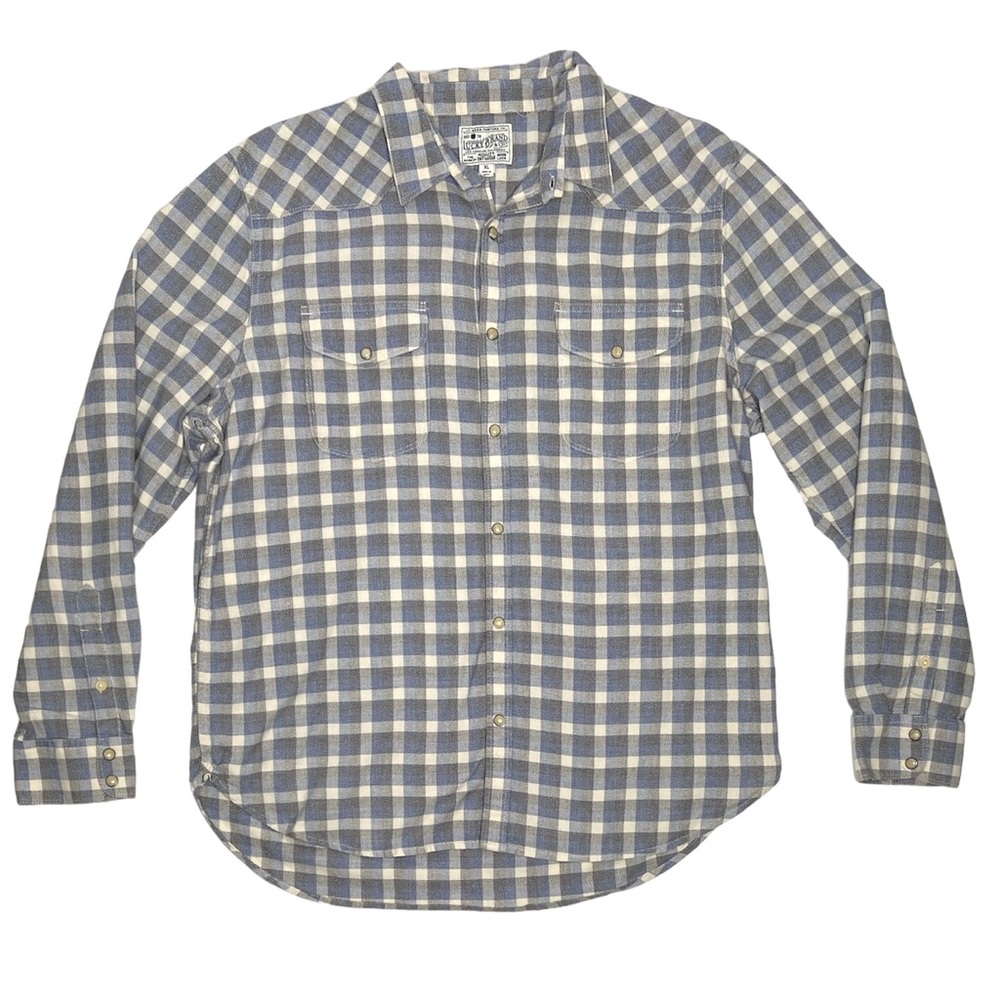 Lucky Brand Western Lightweight Flannel Pearl Snap Button Shirt Size XL